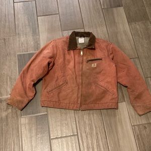 WJ097 Carhartt Duck Sherpa Salmon Jacket | L